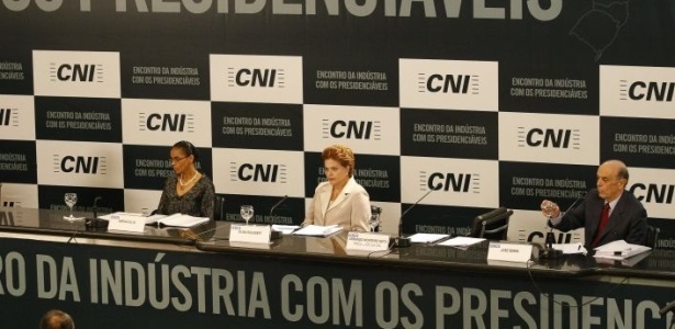 Candidatos participam de sabatina realizada pela Confederao Nacional da Indstria (CNI), em Braslia