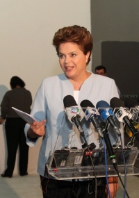 Dilma em coletiva em Braslia